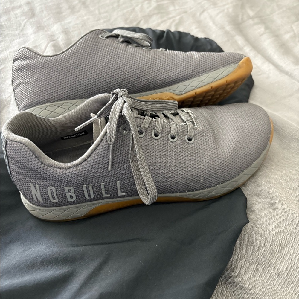 NOBULL Gray and Brown Athletic Shoes with Minimalist Design
